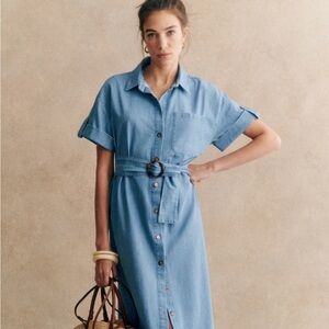 Sézane Dora dress, light blue.